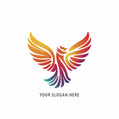 Obraz premium colorful bird logo gradient vector