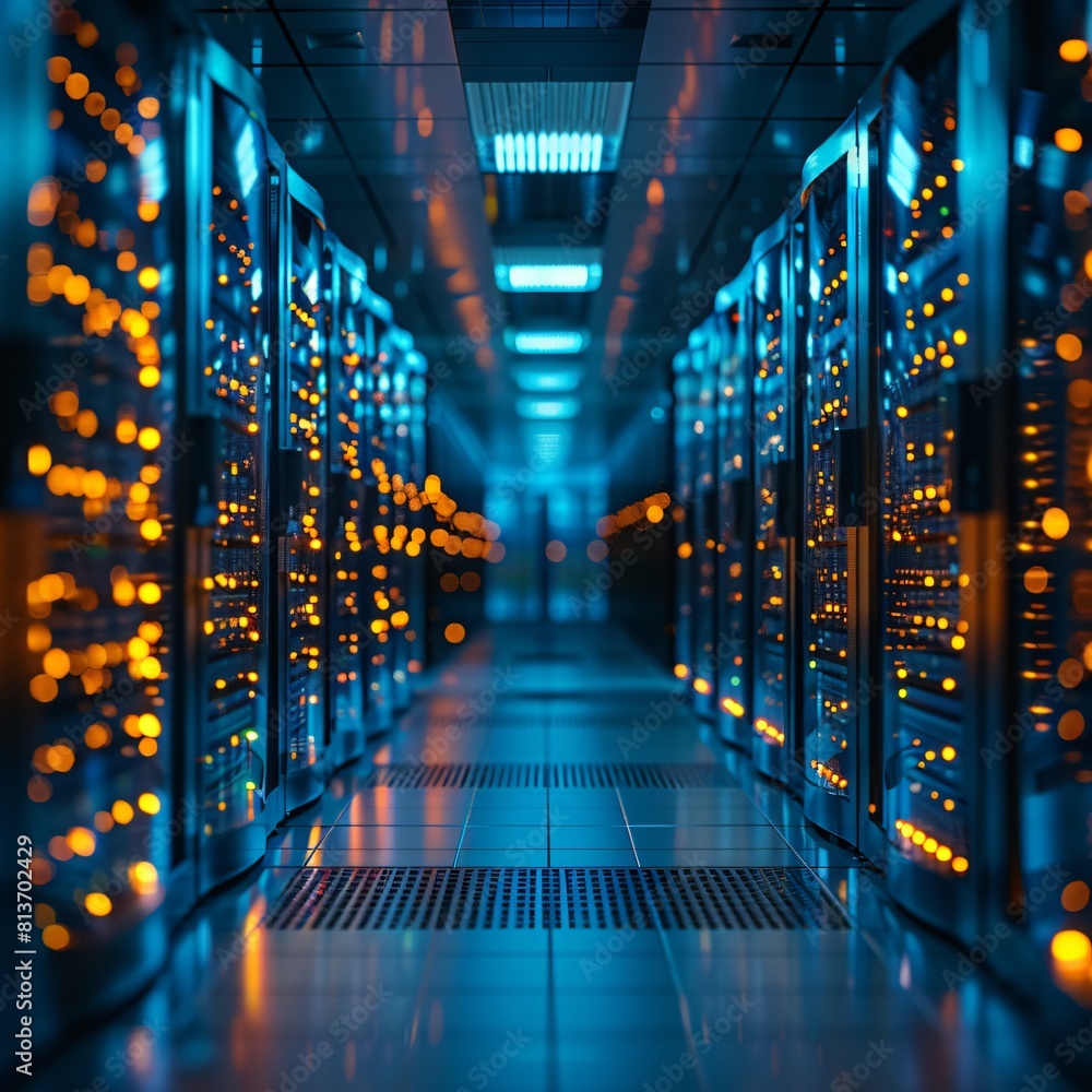 Poster data centers: securing critical data with sophisticated backup systems.