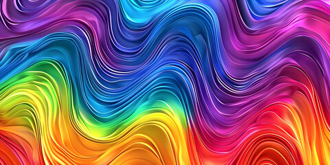 Vibrant Rainbow Gradients Modern Abstract Background, Fluid Colorful Waves Contemporary Artwork