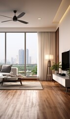 3D rendering minimal style living room 