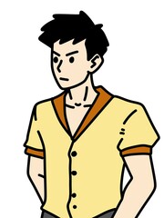 cute man cartoon on white background