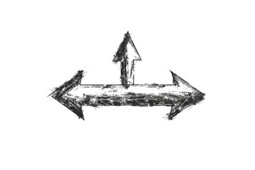 A black and white drawing of two arrows pointing in opposite directions. The image has a moody and somewhat mysterious feel to it, as if it's trying to convey a sense of direction or purpose