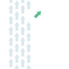business arrows not going with the flow concept choose different way from others