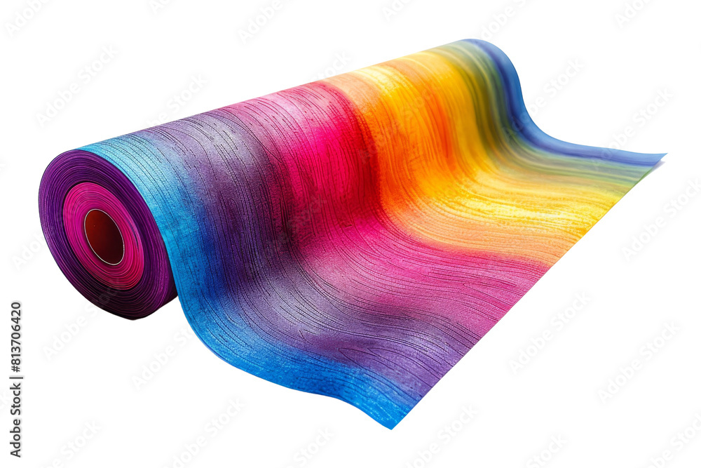 Poster a colorful roll of paper with a rainbow pattern. the colors are bright and vibrant, creating a cheer