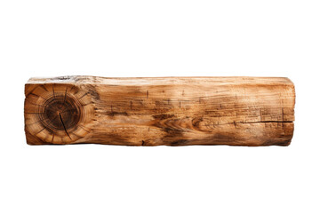 Fototapeta premium A wooden plank with a hole in the middle. The wood is brown and has a rough texture