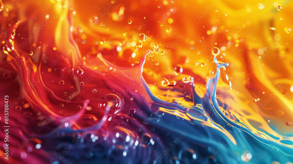 Aufkleber vibrant liquids in slow motion create intricate patterns and movements.