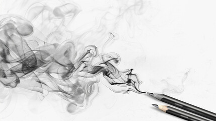 A detailed pencil sketch of Smokey background