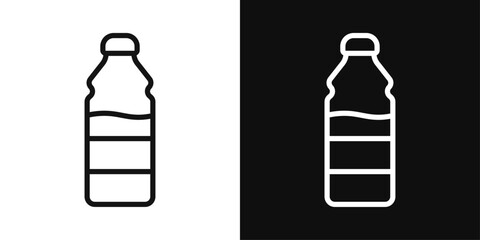 Water bottle icon set. Symbols of drinking packages and mineral water bottles.