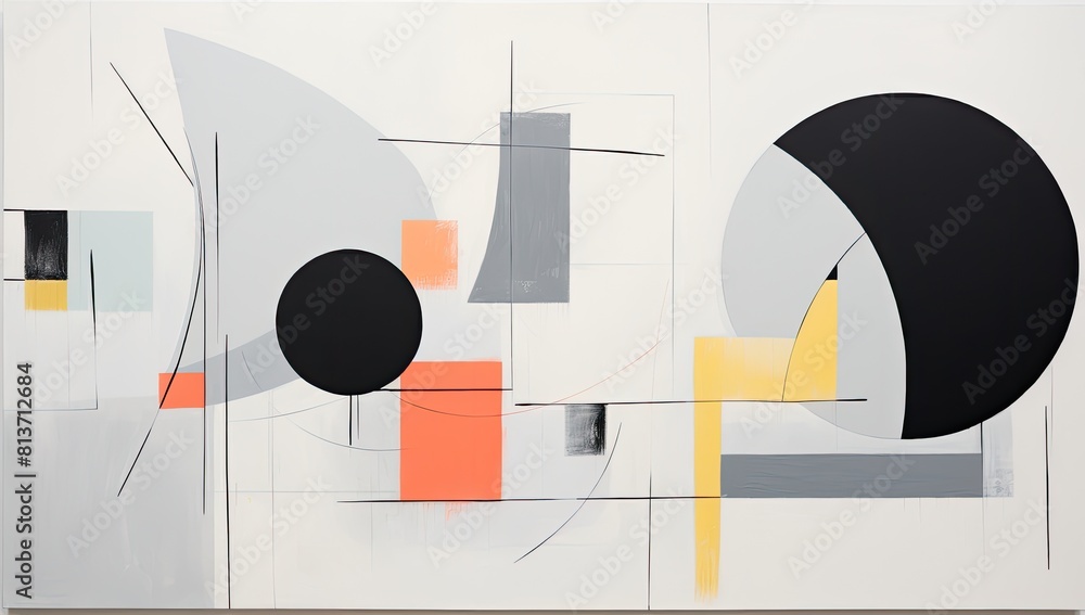 Poster dynamic geometry: vector artwork featuring abstract shapes and lines in various colors