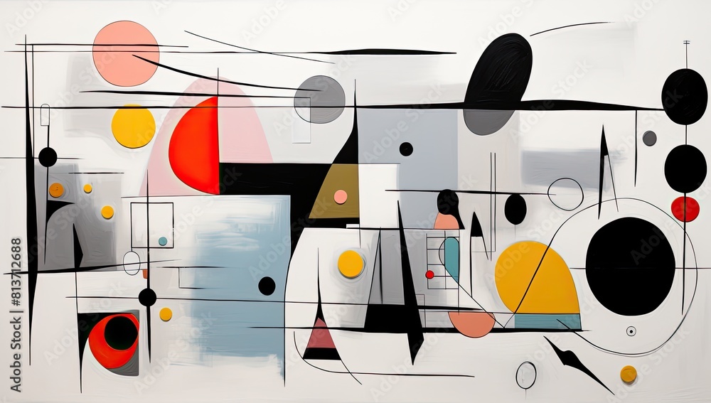 Poster dynamic geometry: vector artwork featuring abstract shapes and lines in various colors