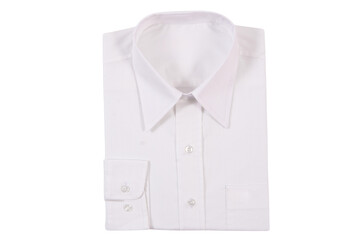  white business shirt on isolated background, top view
