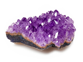 Fototapeta premium amethyst crystal geode geological isolated on white