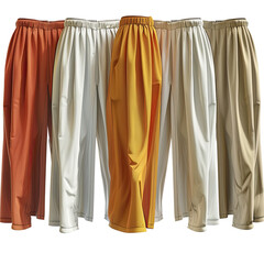 collection of culottes no background