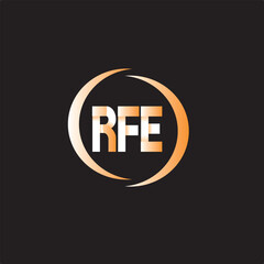 Initial letter RFE logo and wings symbol. Wings design element, initial Letter RFE logo Icon, Initial Logo Template.
