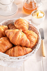 Fresh and tasty french croissants for lunch.
