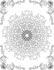 Printable Mandala Coloring Page for Adults. Educational Resources for School for Kids. Adults Coloring Book. Mandala Coloring Activity Worksheet.