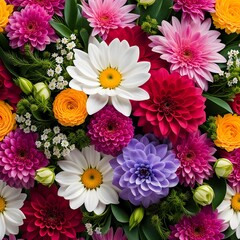 beautyful Colorful mixed bouquet with various spring flowers