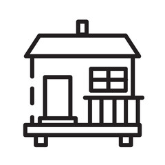 Buildings Cabin Home Line Icon