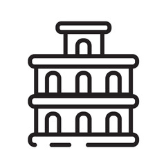 Buildings Landmark Leaning Line Icon