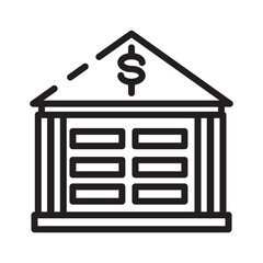 Bank Buildings Business Line Icon