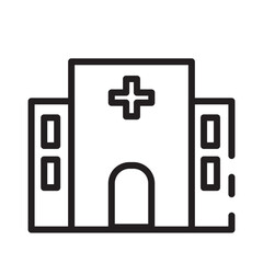 Obraz premium Places Buildings Hospital Line Icon