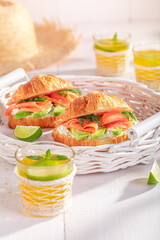 Healthy and homemade french croissant for breakfast.
