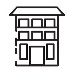 Apartment Block Buildings Line Icon