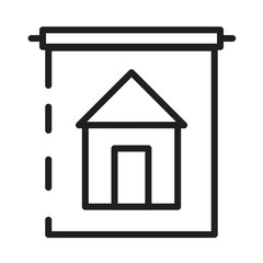 Estate House Stand Line Icon
