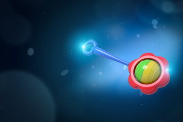 Stylized interstellar scene with swirling portal