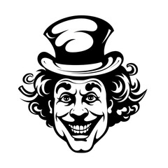 Abstract image of a clown in bright vector pop art style