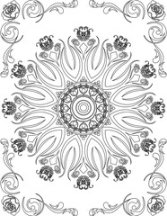 Printable Mandala Coloring Page for Adults. Educational Resources for School for Kids. Adults Coloring Book. Mandala Coloring Activity Worksheet.