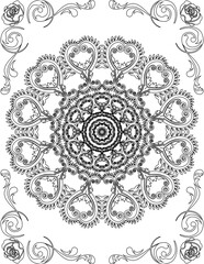 Printable Mandala Coloring Page for Adults. Educational Resources for School for Kids. Adults Coloring Book. Mandala Coloring Activity Worksheet.