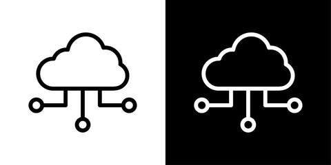 Network cloud icon set. Icons for cloud computing technology and software APIs.