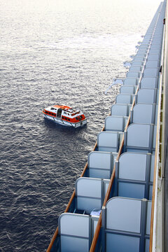 Tender boat getting ready for the passengers. 
