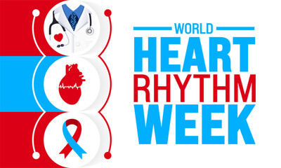 June is World Heart Rhythm Week background template. Holiday concept. use to background, banner, placard, card, and poster design template.