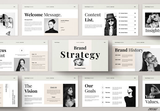 Minimal Brand Strategy Presentation Template Design Layout