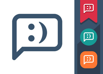 Chat Bubble Icon. Speech Bubble, Comment, Message, Smile, Smiley Face, Emote