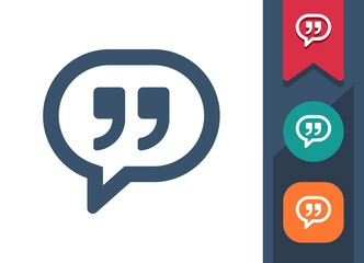 Chat Bubble Icon. Speech, Quote, Comment, Message