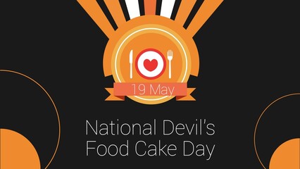 National Devil's Food Cake Day web banner design illustration 
