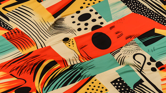 vintage 1930's martian pattern print barkcloth fabric pattern poster background
