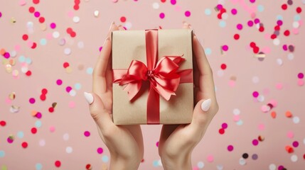 Hands Presenting a Gift Box
