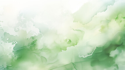 Fototapeta premium Abstract Green Watercolor Background with Soft Gradients and Textured Dots, Copy Space