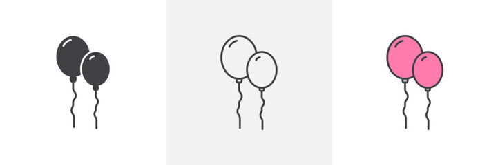 Balloons Icon Set. Vector Icons for Party and Celebration. © iconic