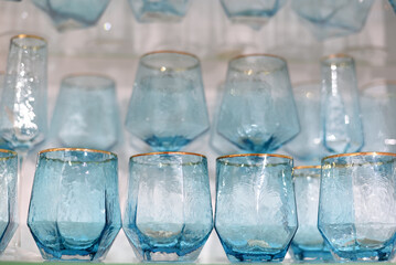 Dishes shop. Beautiful glasses and cups