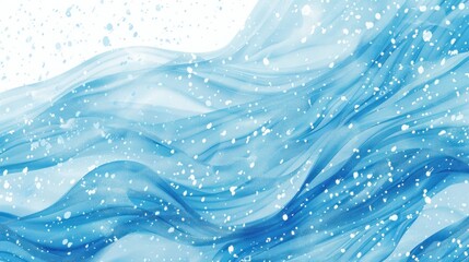 waves snow water Movement flowing blue frozen sea. Watercolor effect blizzard background artificial intelligence