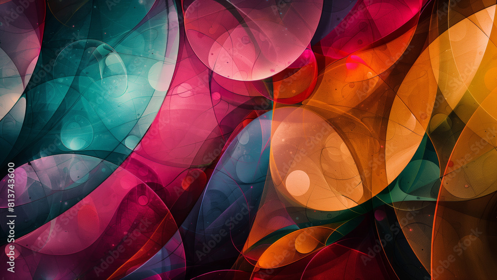 Aufkleber abstract color fusion: vibrant color waves intertwining with light elements, ideal for dynamic visua