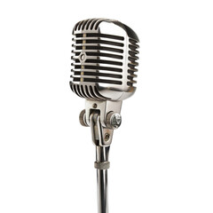 Retro microphone isolated on white background.