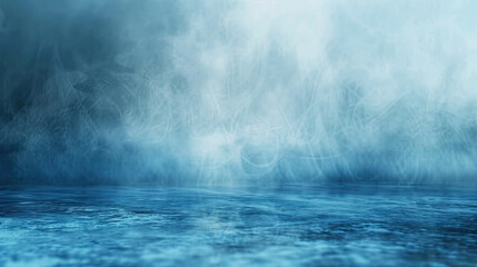 Abstract Blurry Blue Gradient Background with Soft Textures And Smoke For Serene Atmosphere