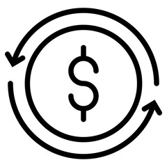 Cash Back Icon in Line Style