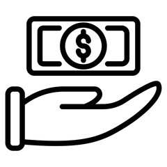 Cash Icon in Line Style